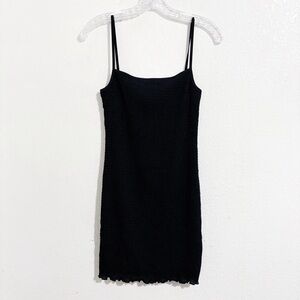 Aritzia Wilfred Jazz Seersucker Mini‎ Dress in Black